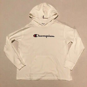 Champion  White Pullover Long Sleeve Hoodie Womens Size Small